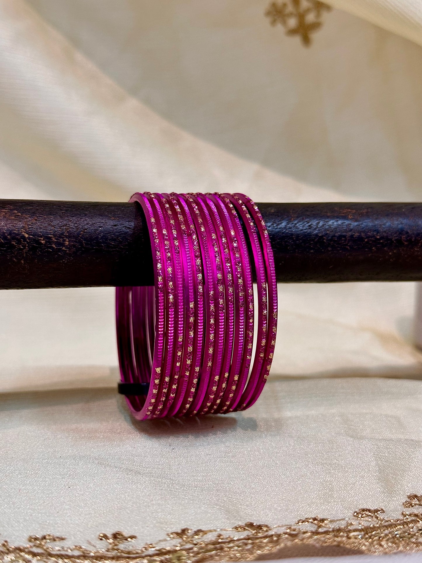 2.4 hot pink shimmer bangles