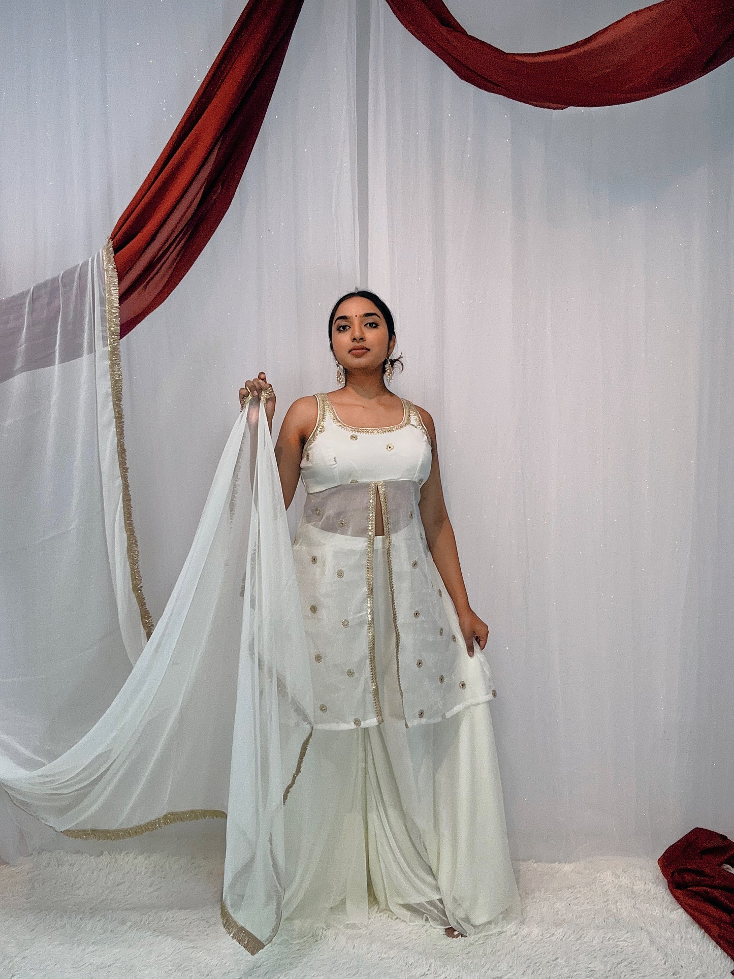 Slit georgette sherara