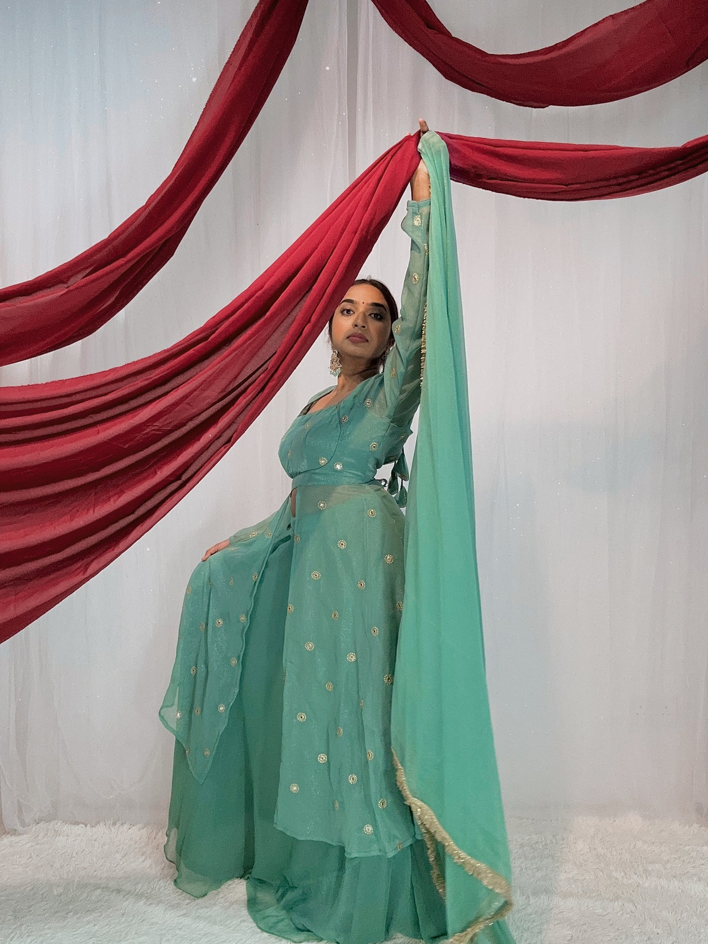 Slit georgette lehenga