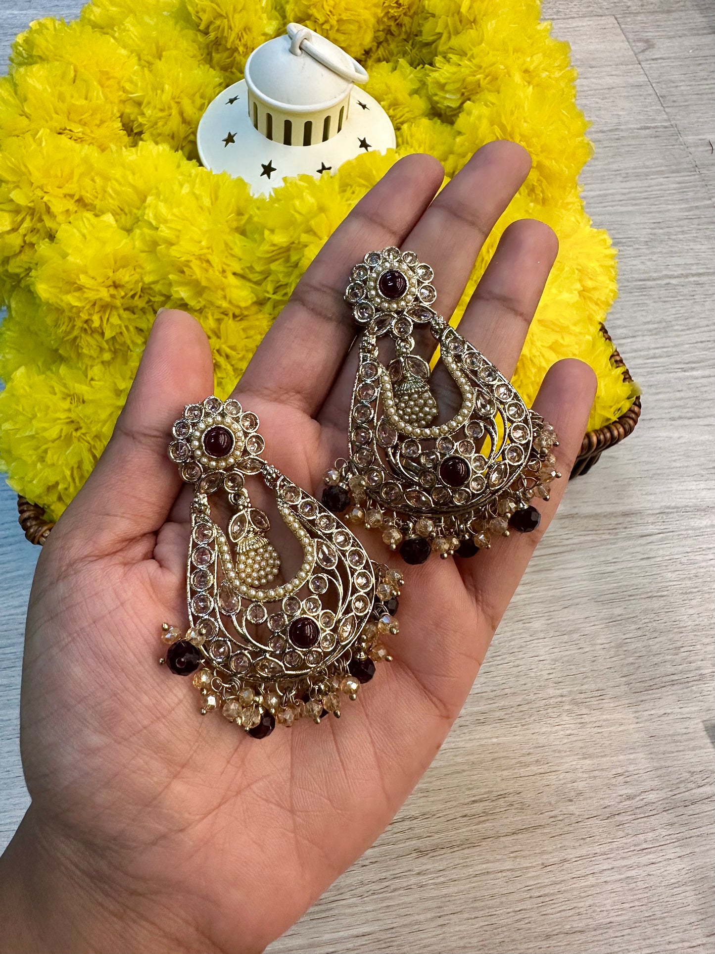 Black mehandi earrings