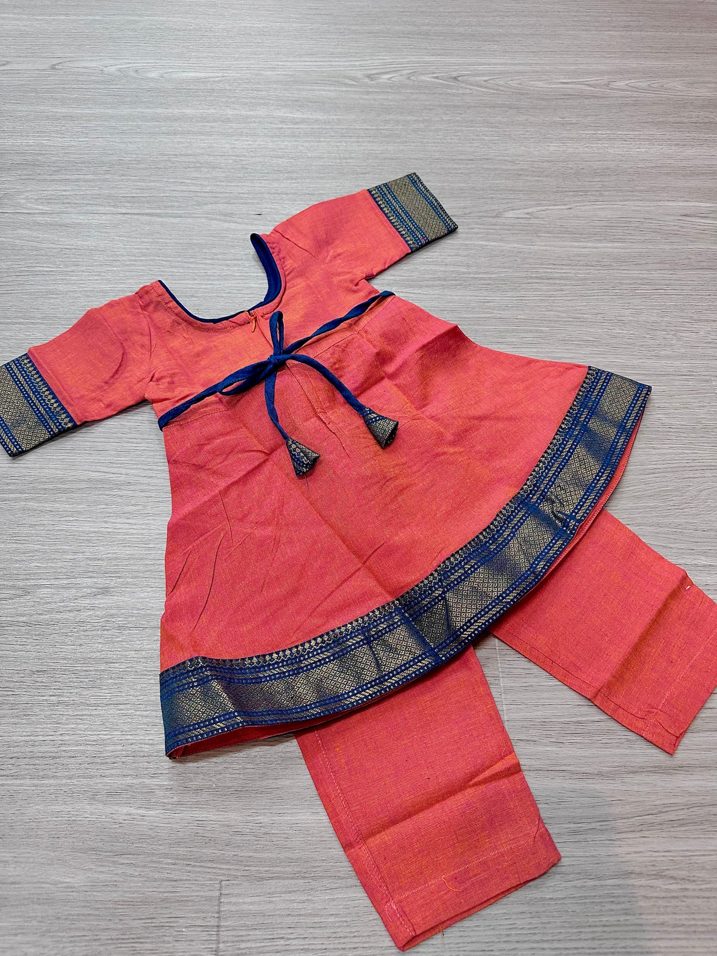 Pink cotton anarkali