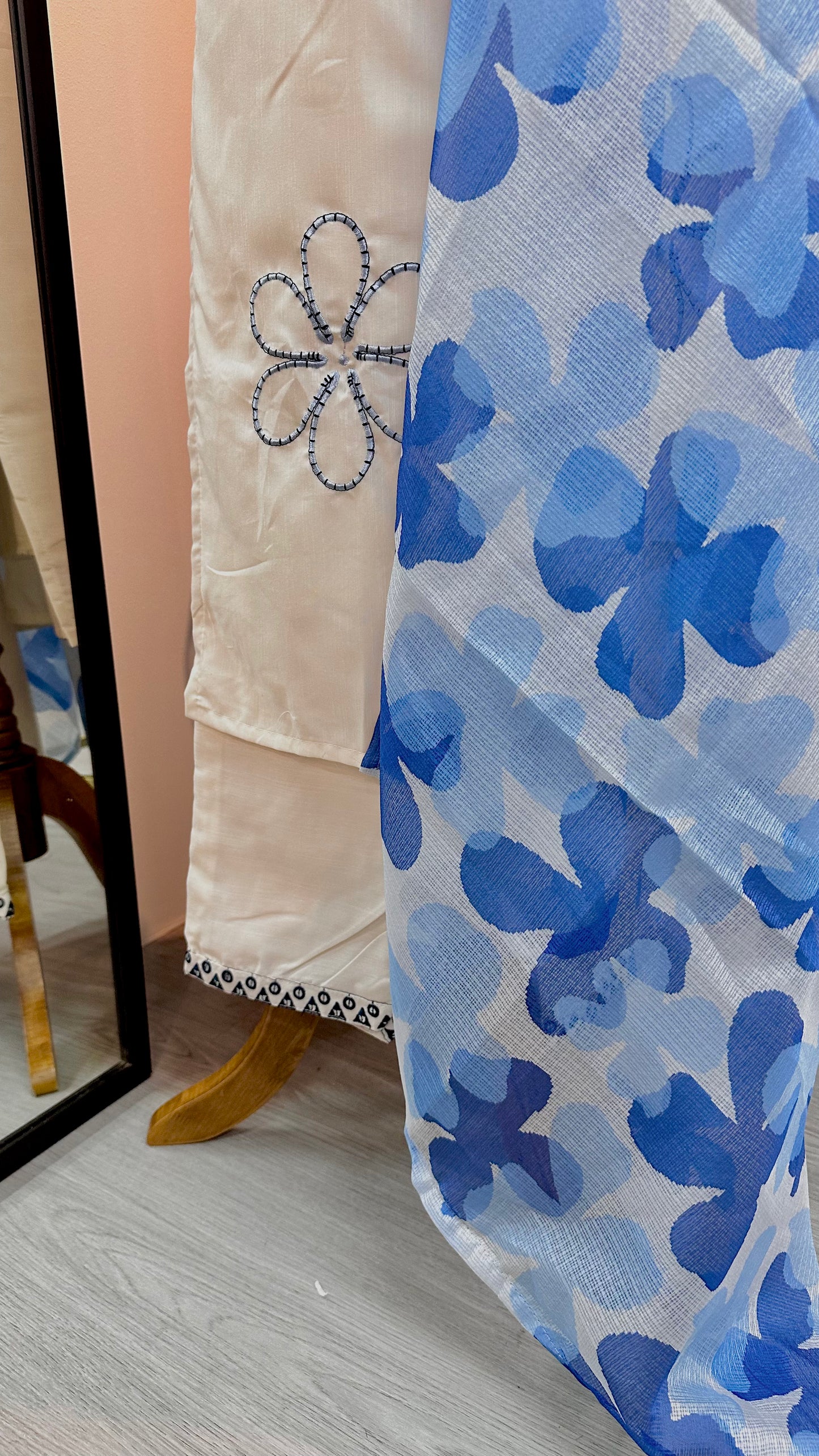 Blue white kurti set