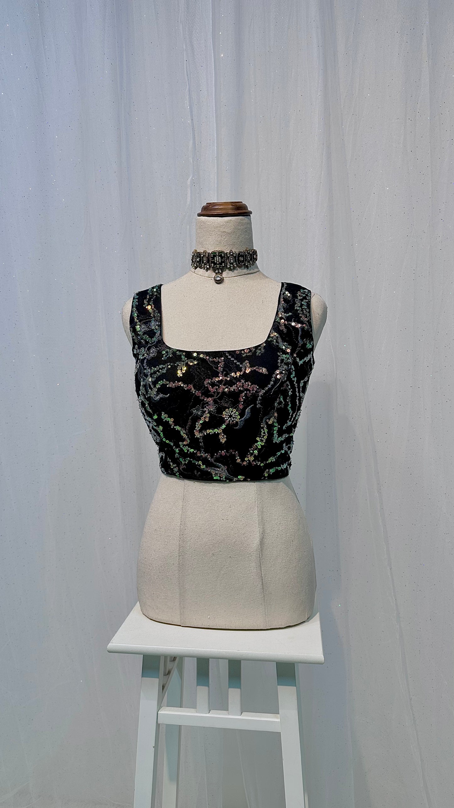 Black sequins blouse