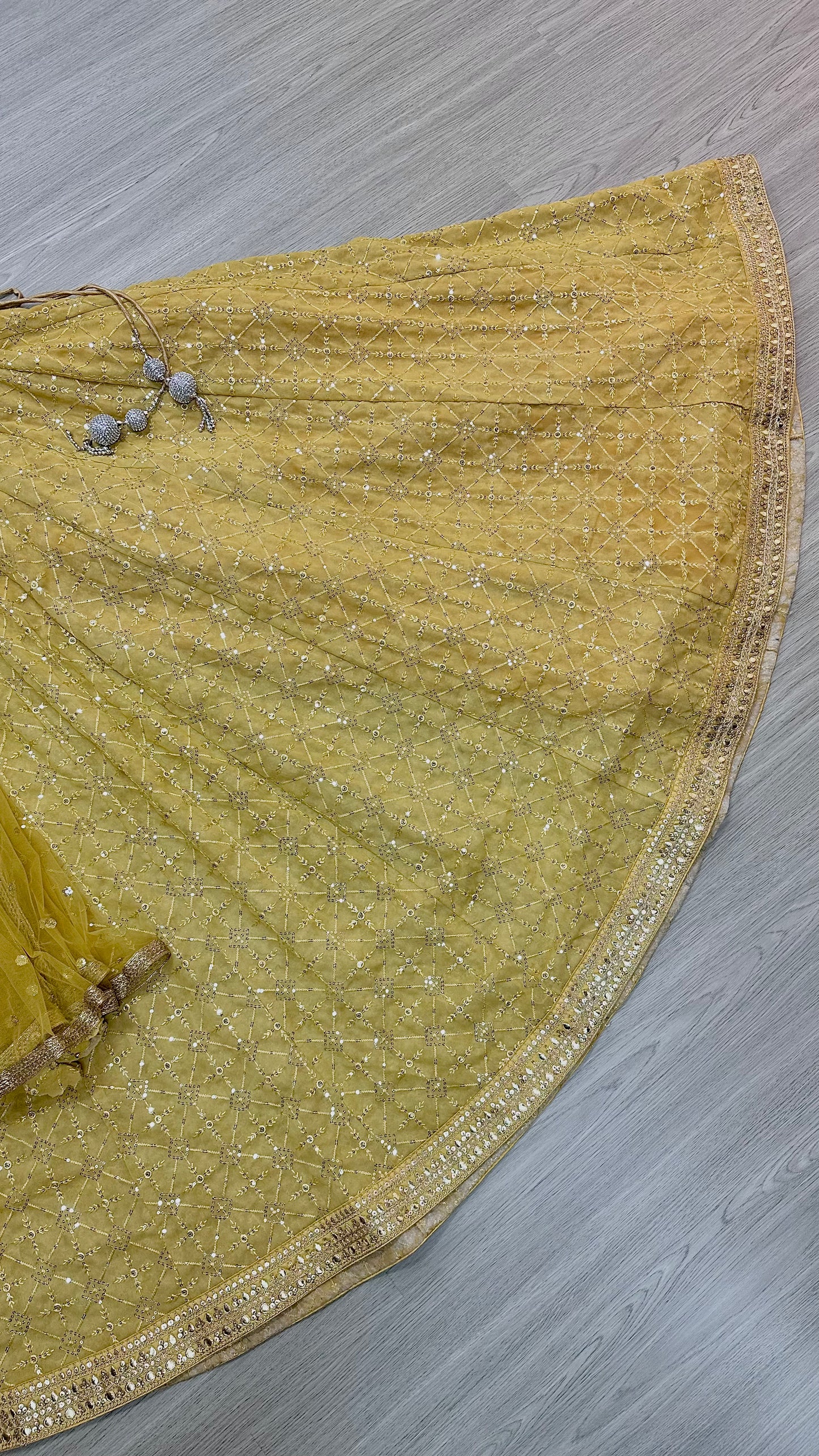 Gold sequins lehenga