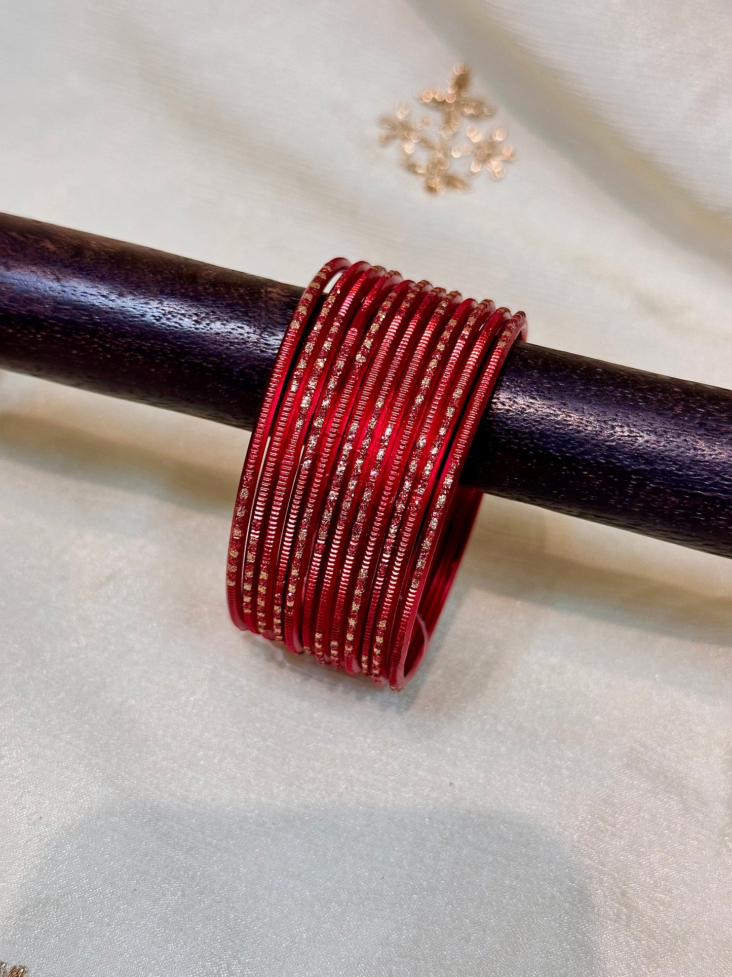 2.4 red shimmer bangles