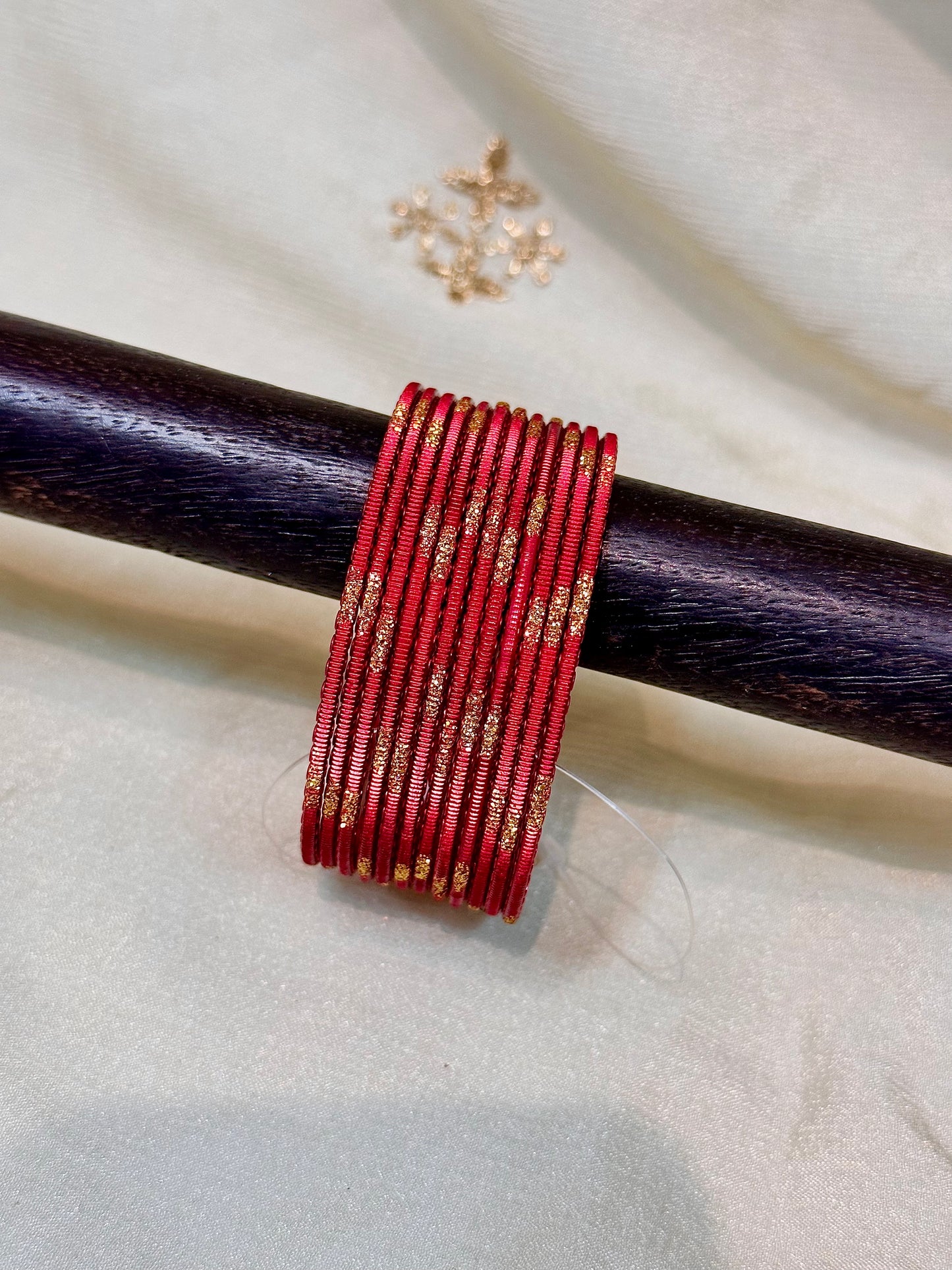 2.4 red shimmer bangles