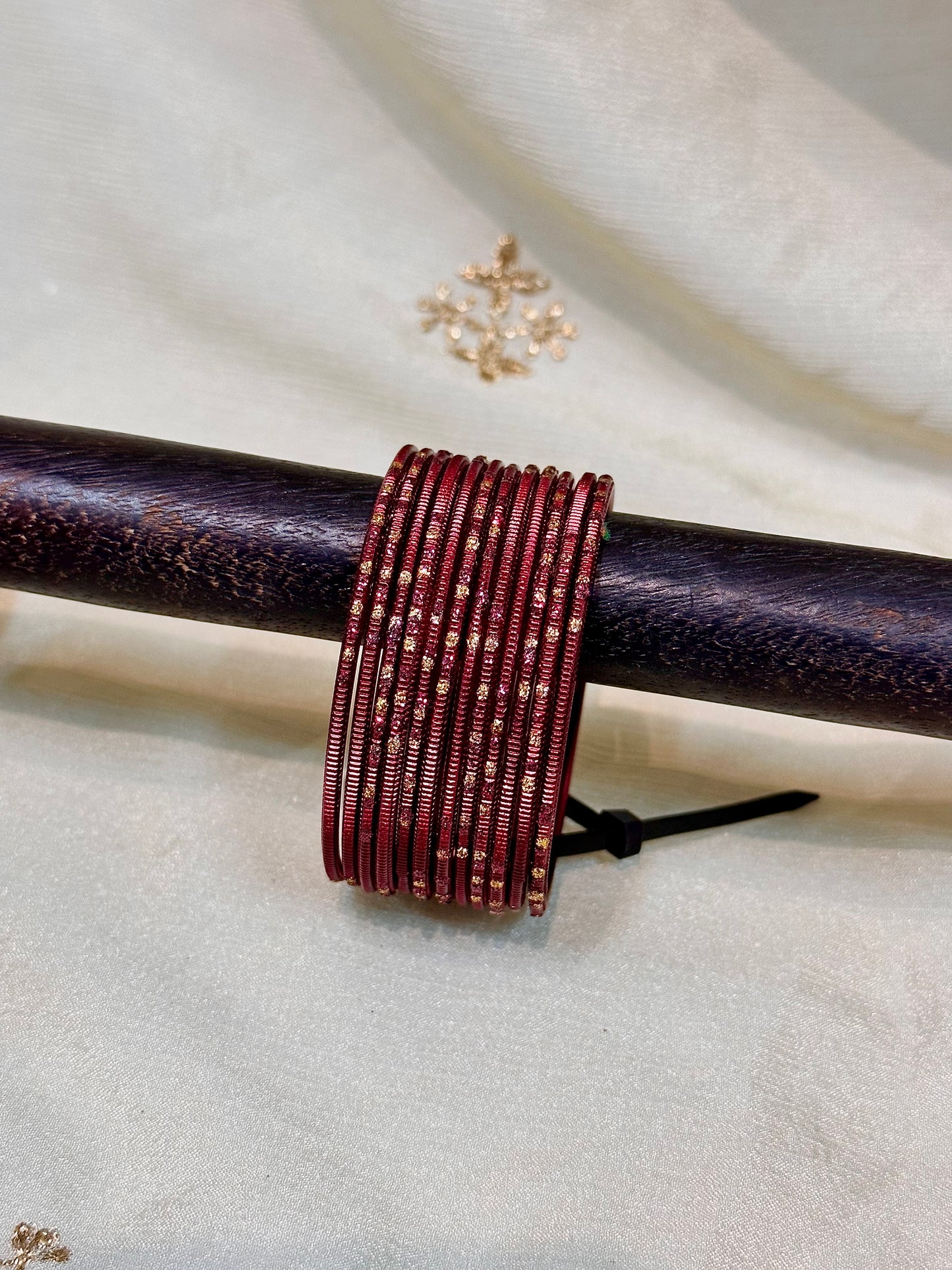 2.4 maroon shimmer bangles