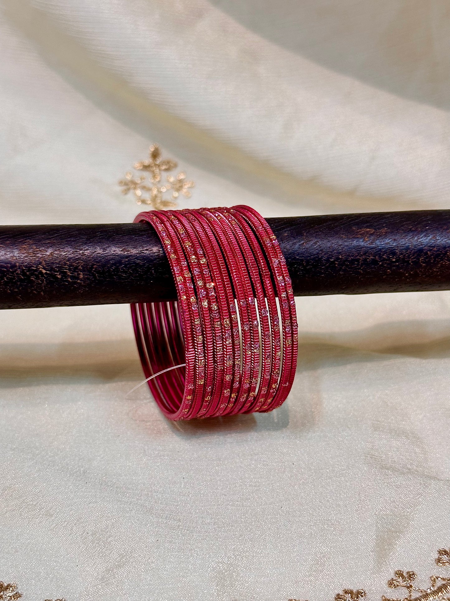 2.4 flamingo pink shimmer bangles