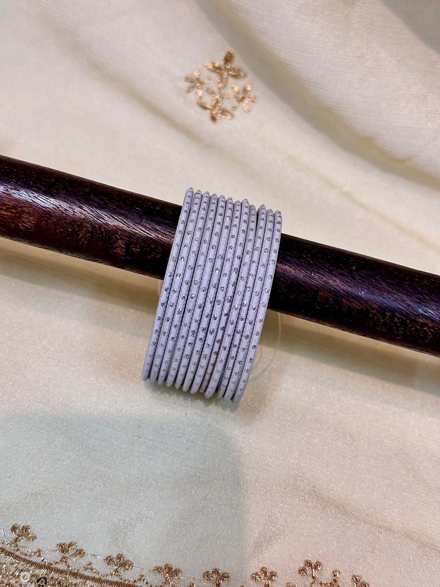 2.4 grey shimmer matte bangles