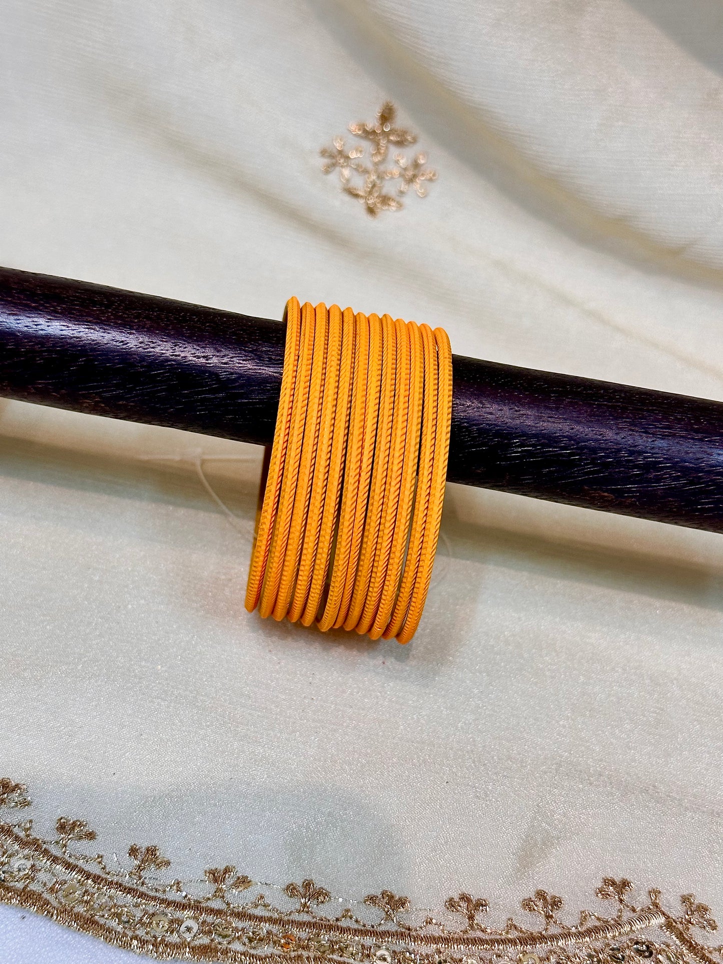 2.4 marigold plain matte bangles