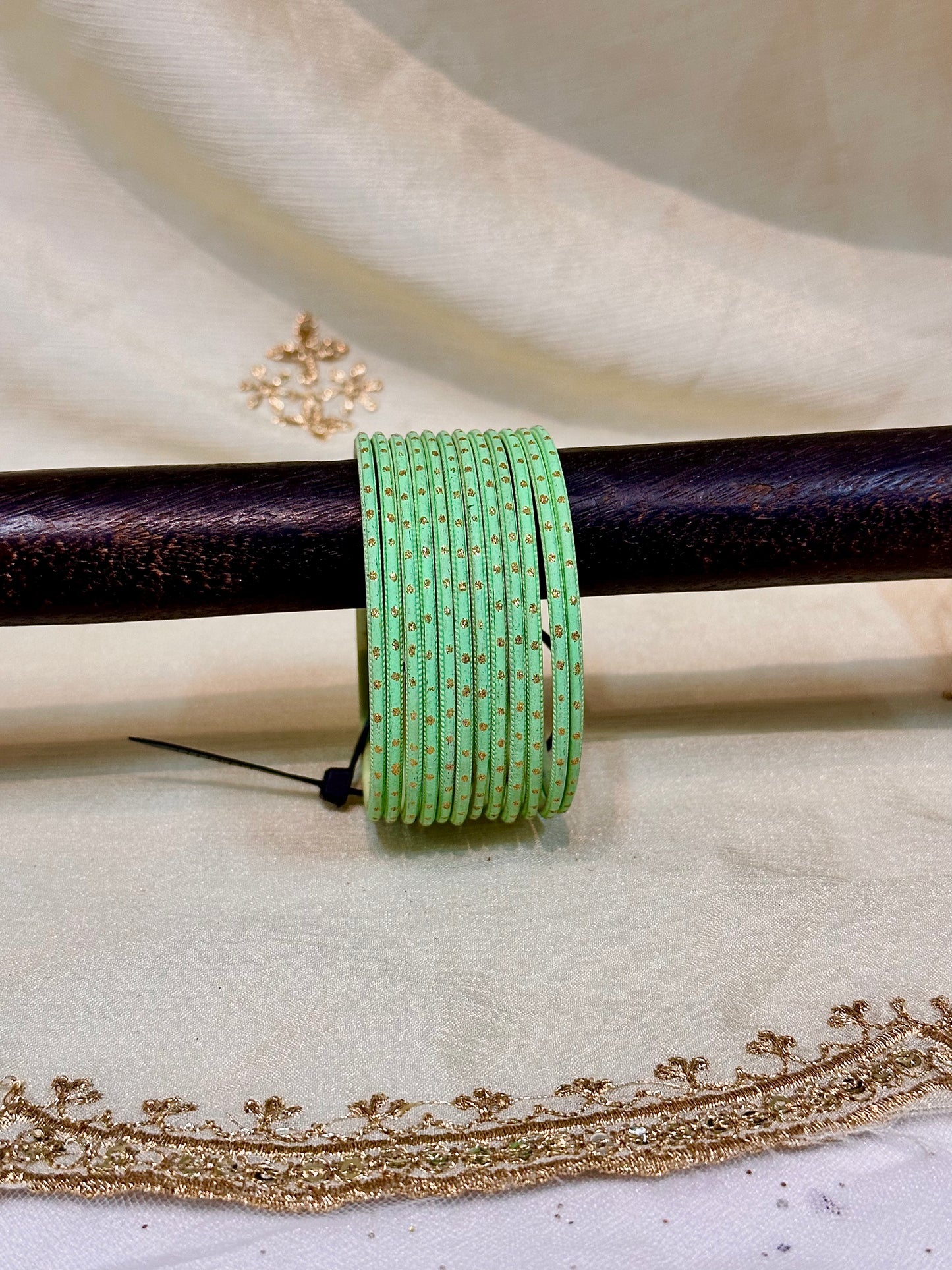 2.4 mint shimmer bangles