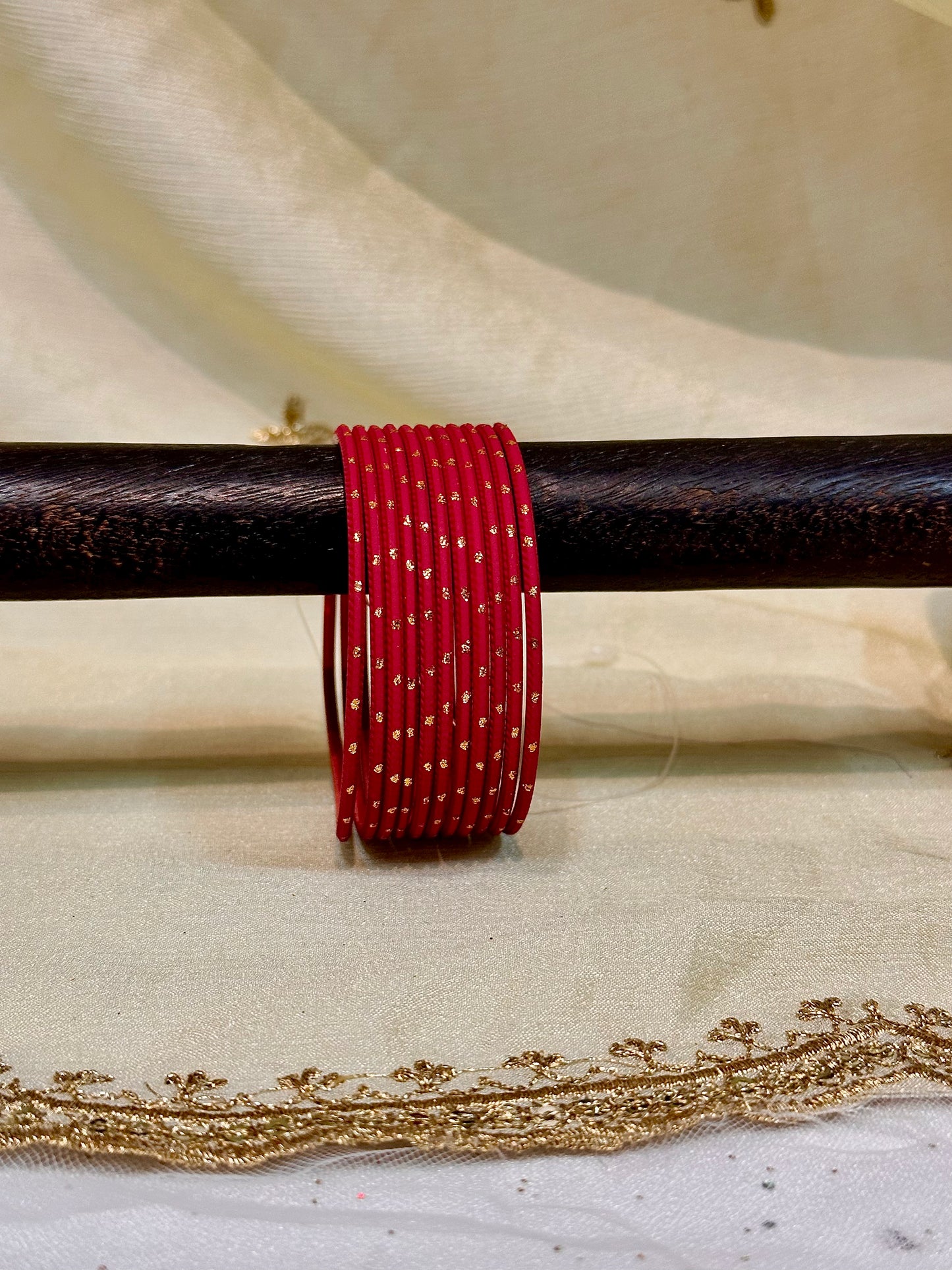 2.6 red shimmer bangles