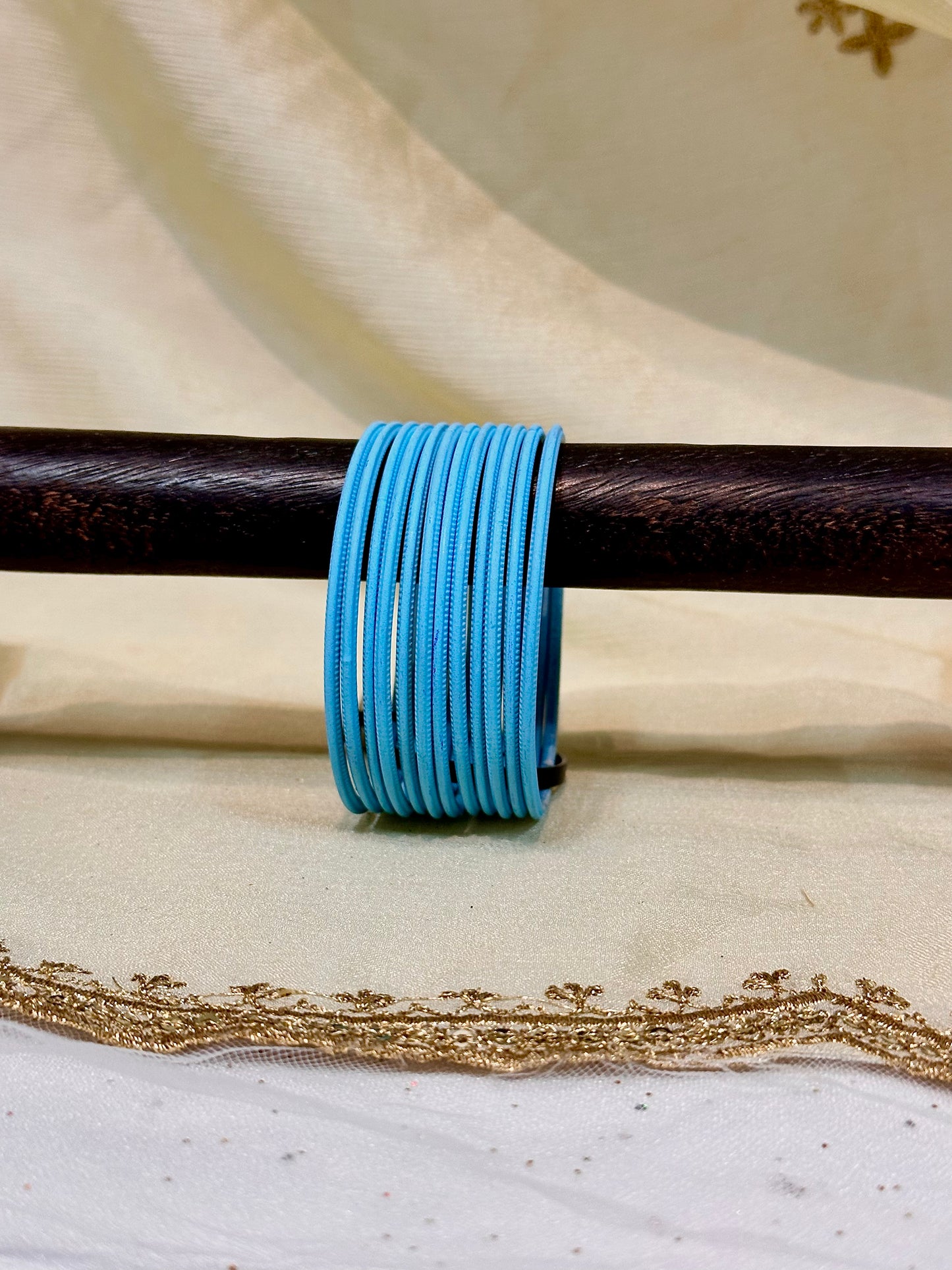 2.6 vivid sky blue matte bangles