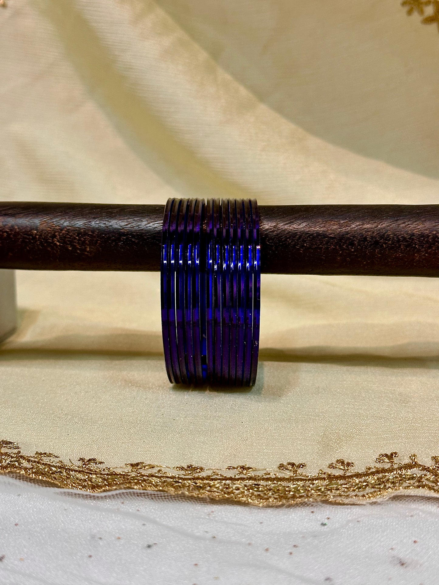 2.6 navy blue metallic bangles