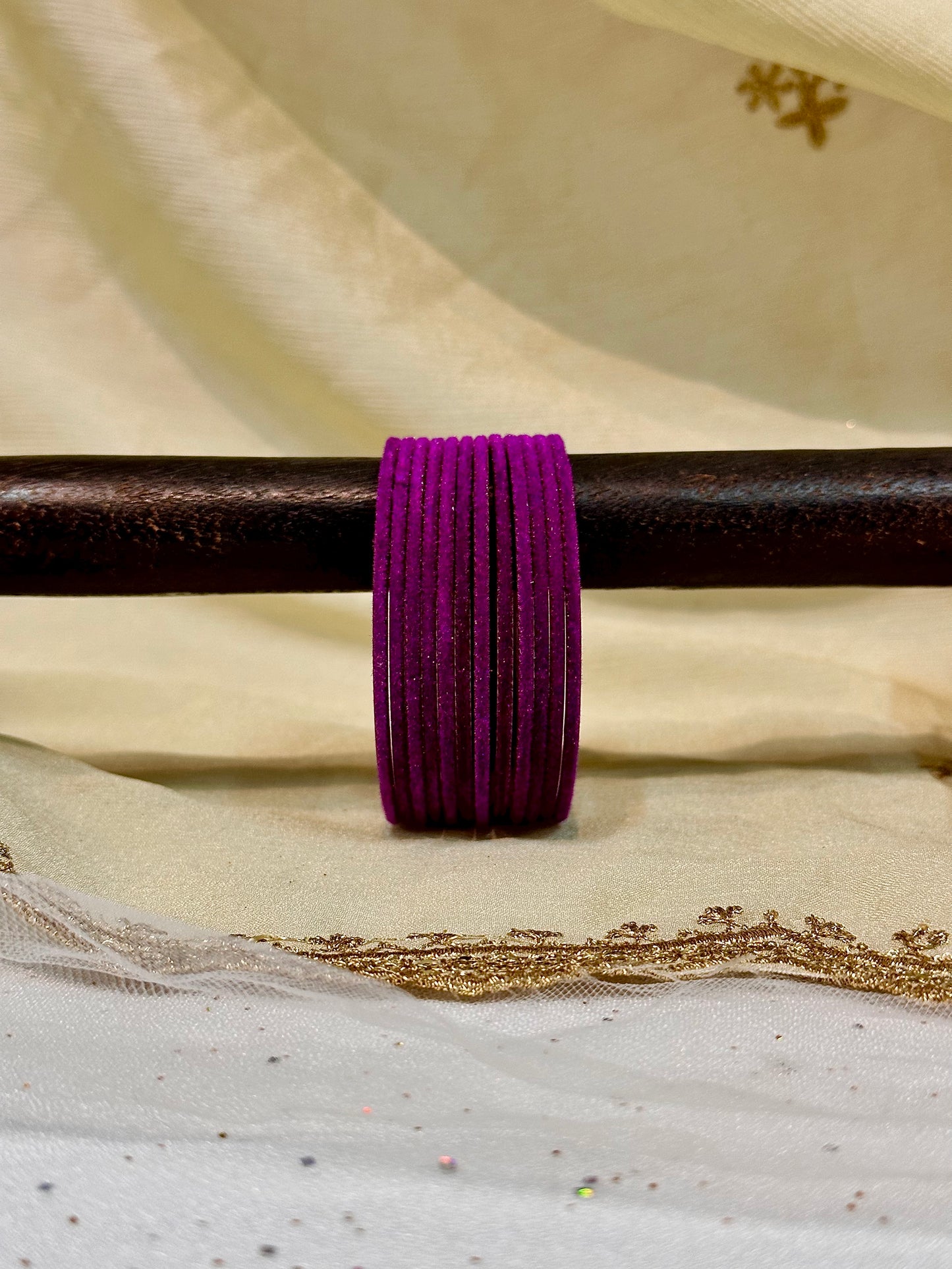2.6 magenta purple velvet bangles