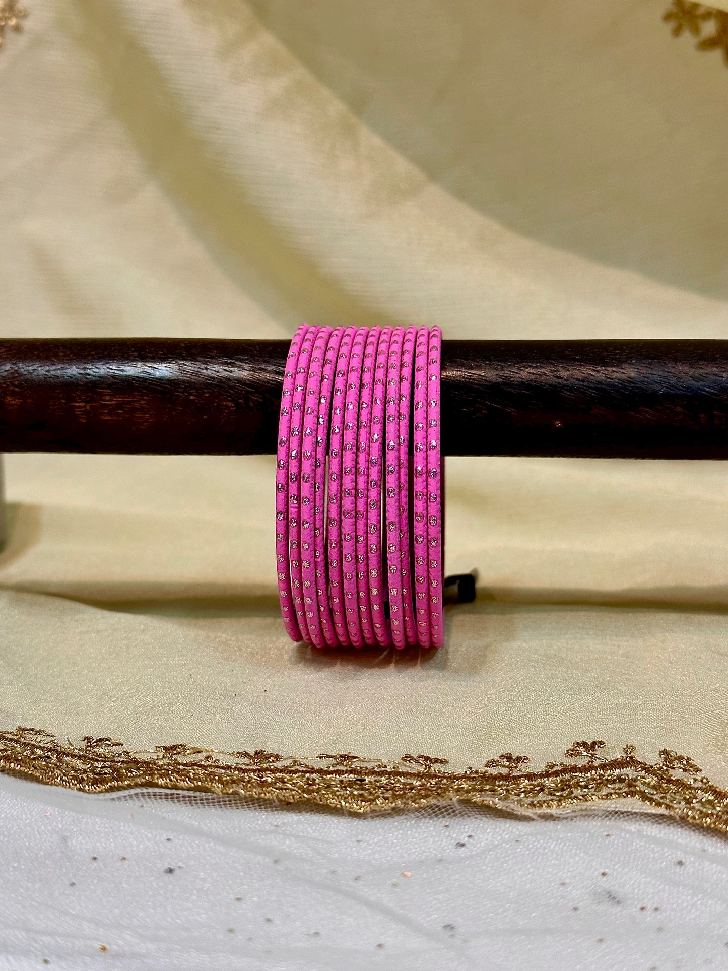 2.6 fuscia pink shimmer bangles