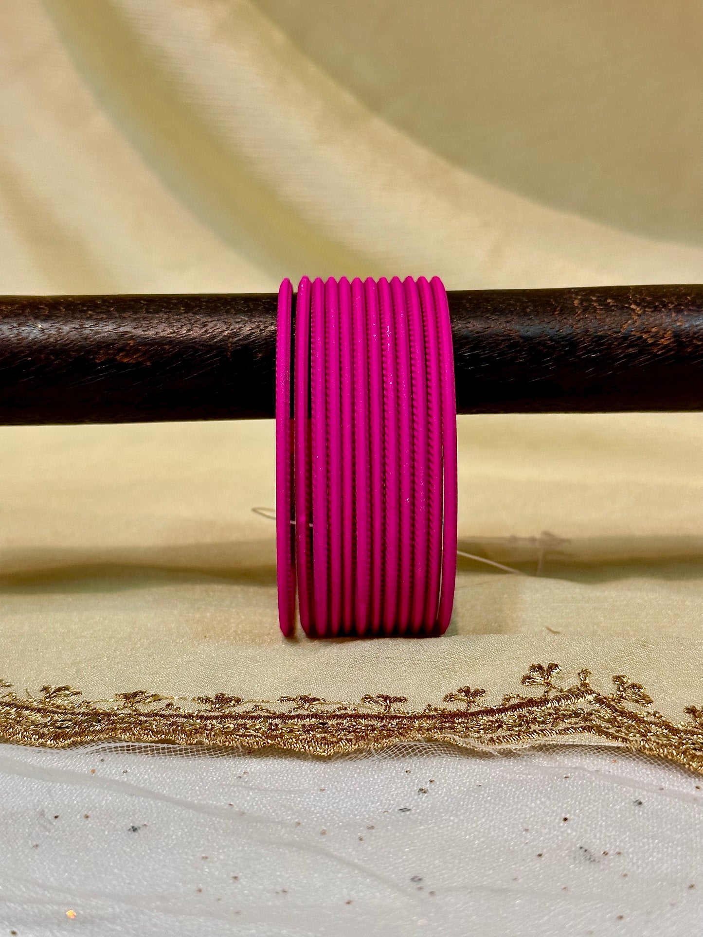2.6 neon pink plain matte bangles