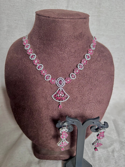 Ruby american diamond neck piece