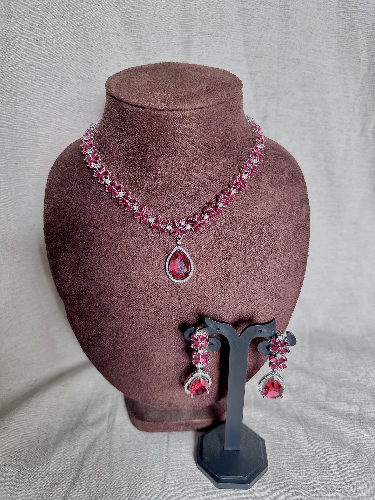 Ruby american diamond neck piece