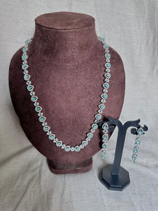 Sky blue long chain set