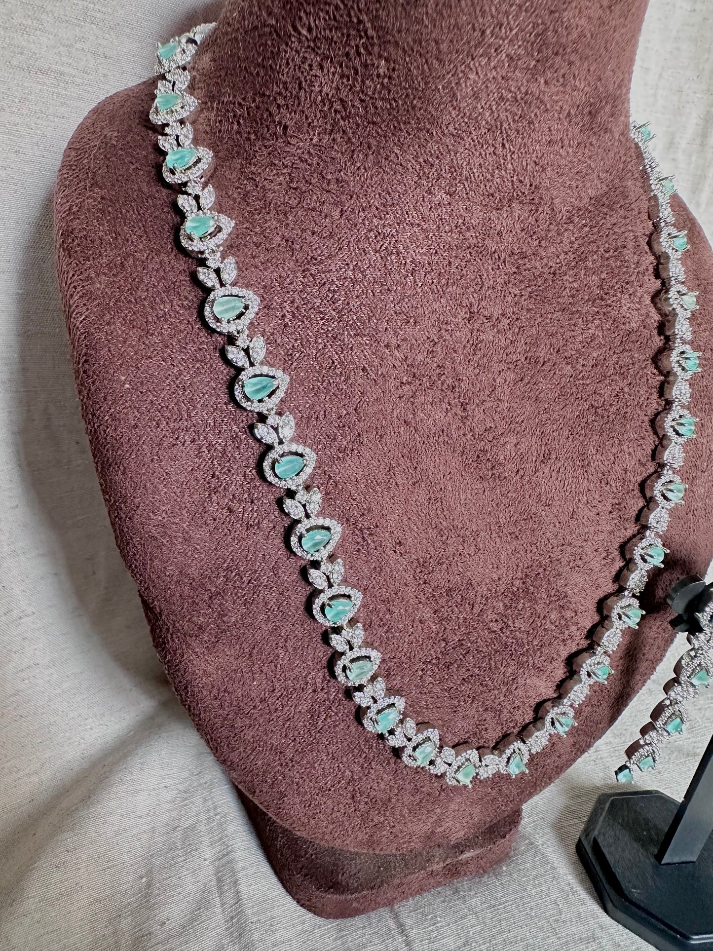 Sky blue long chain set