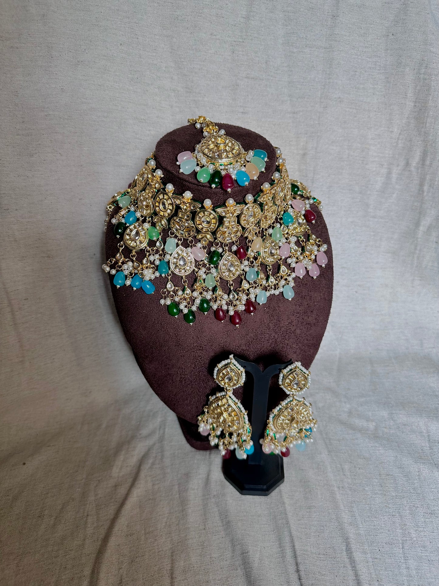 Multicolor kundan choker set