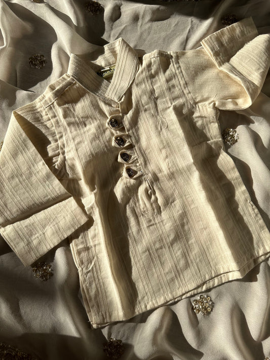 Off-white premium cotton kurta top