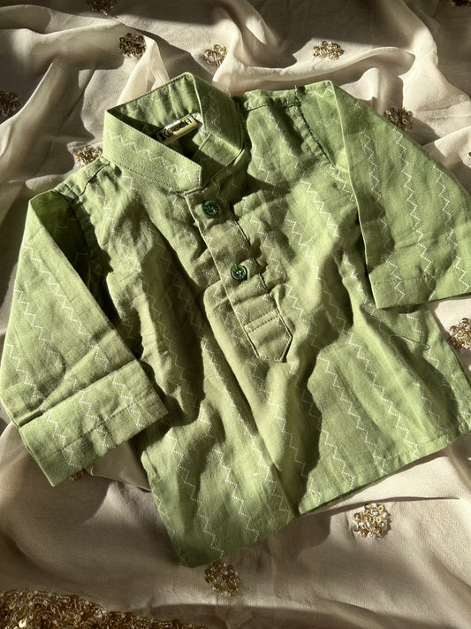 Mint green premium cotton kurta top