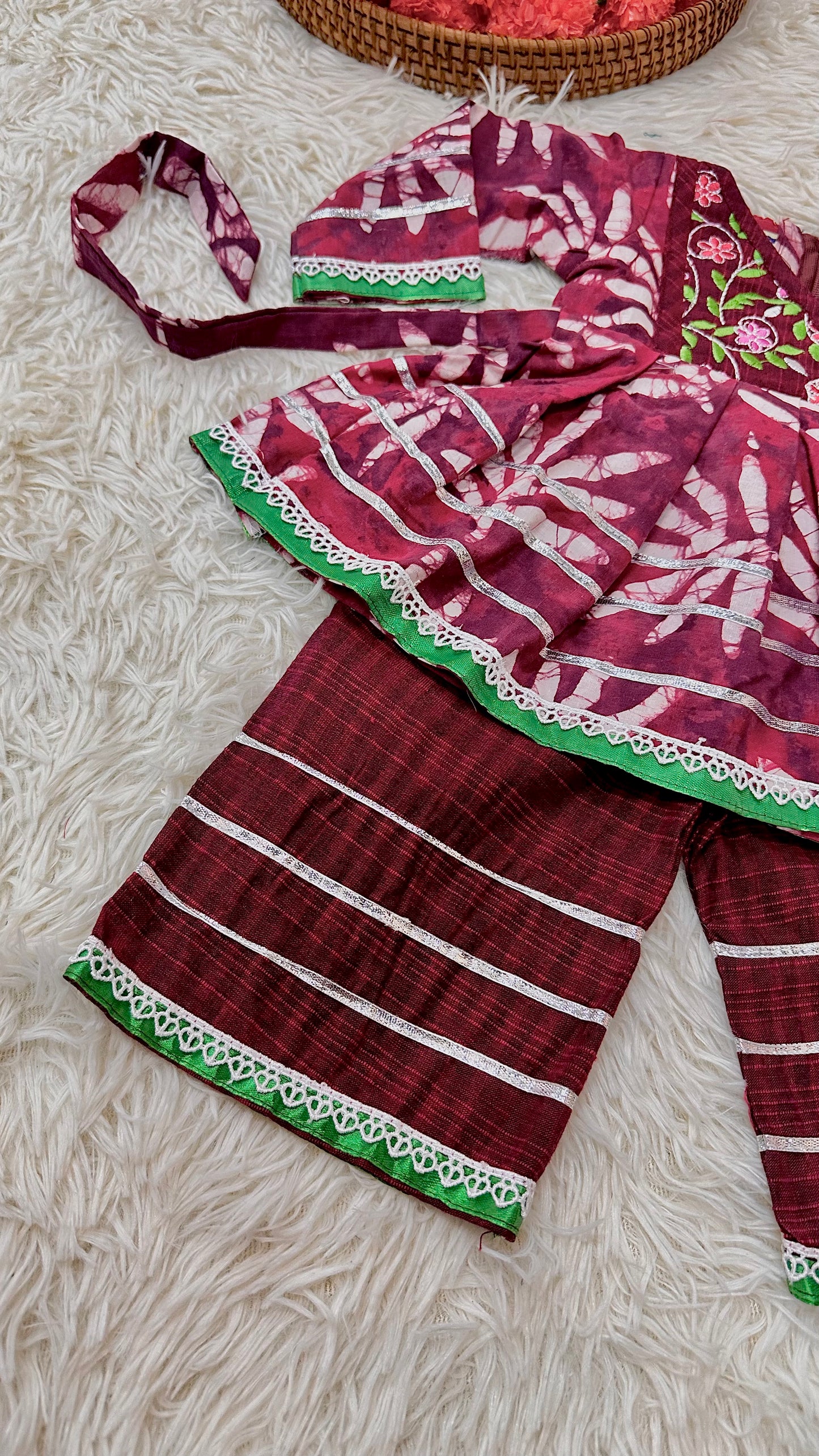 Red premium cotton palazzo