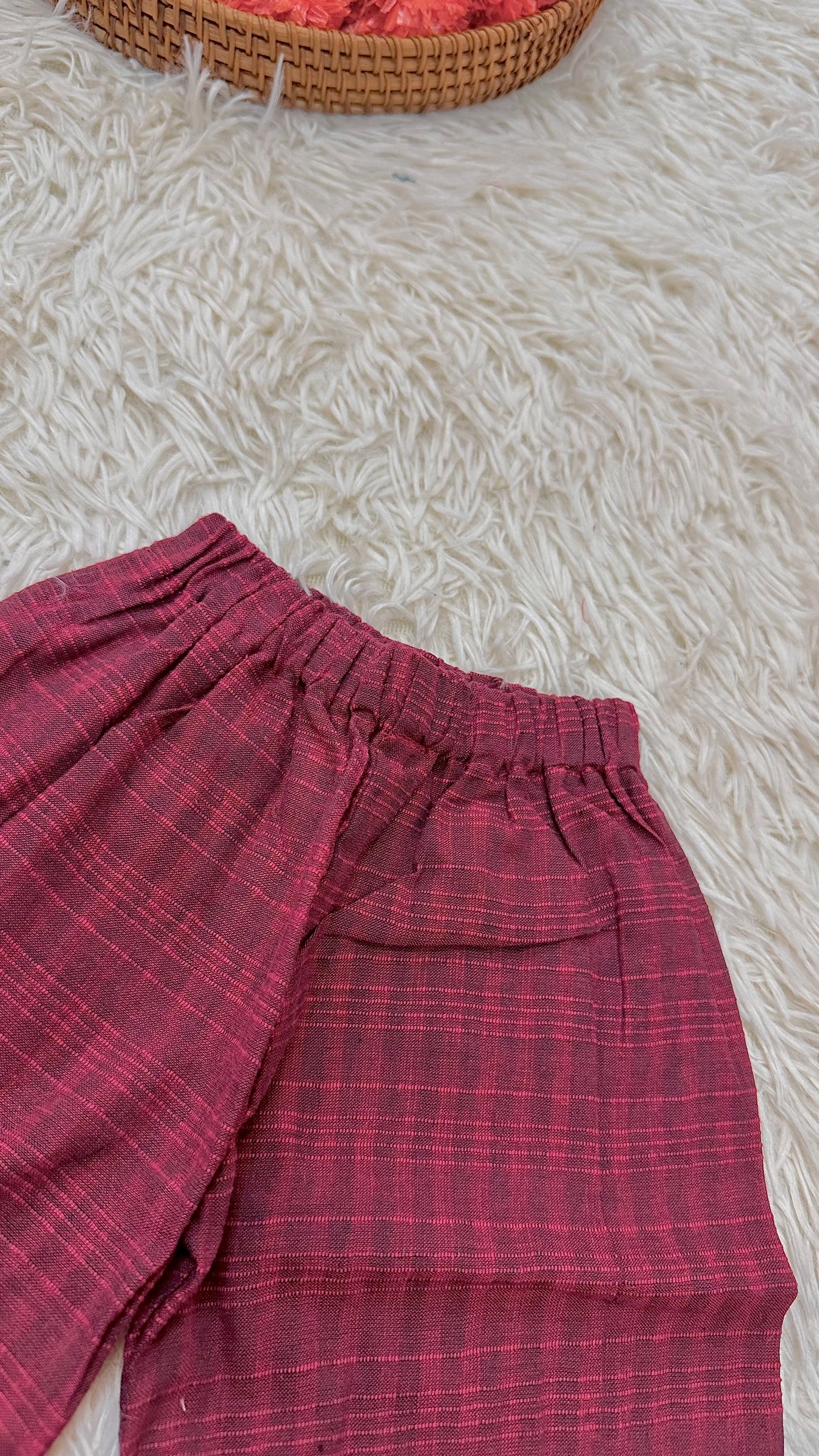 Red premium cotton palazzo