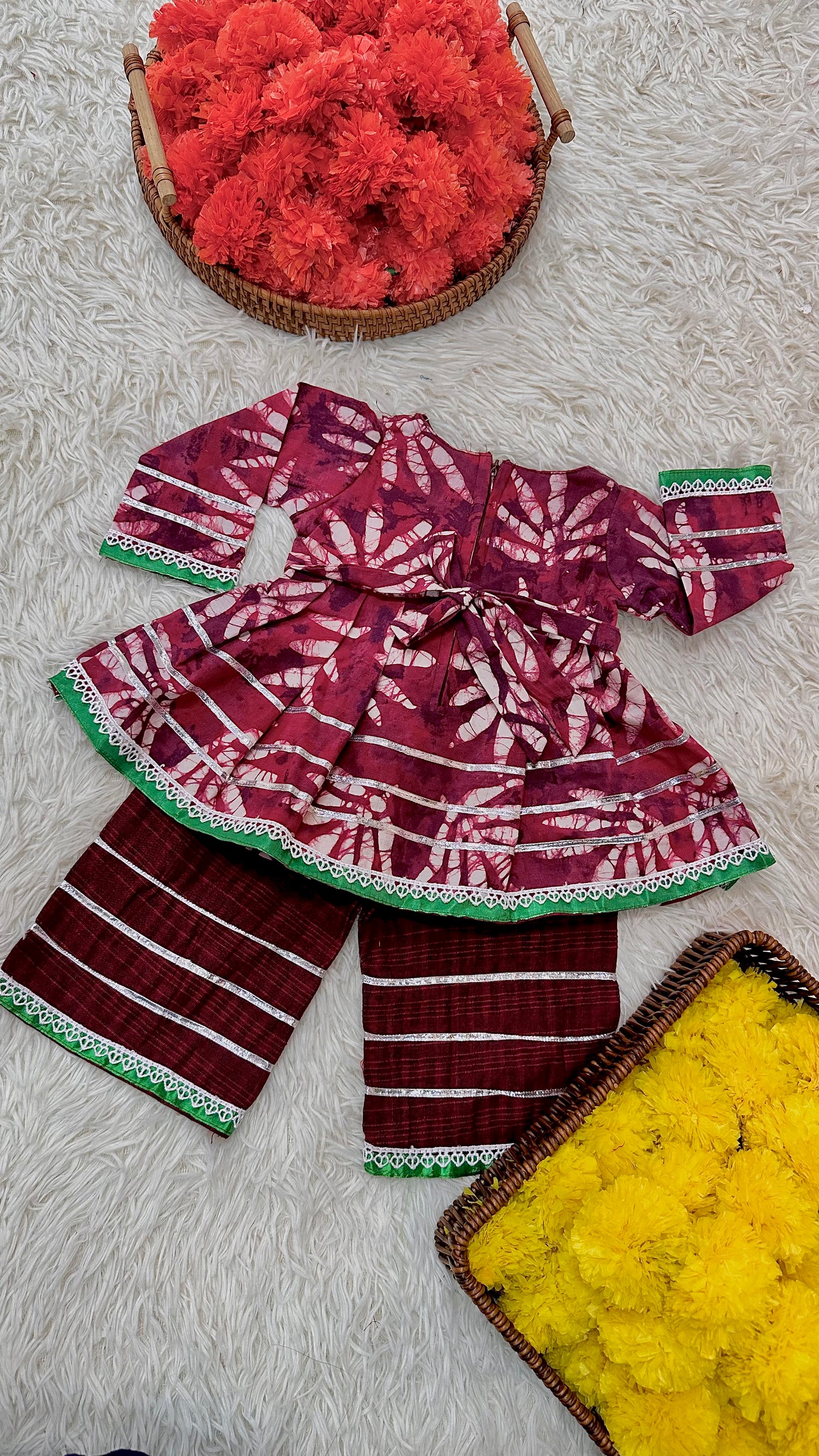 Red premium cotton palazzo