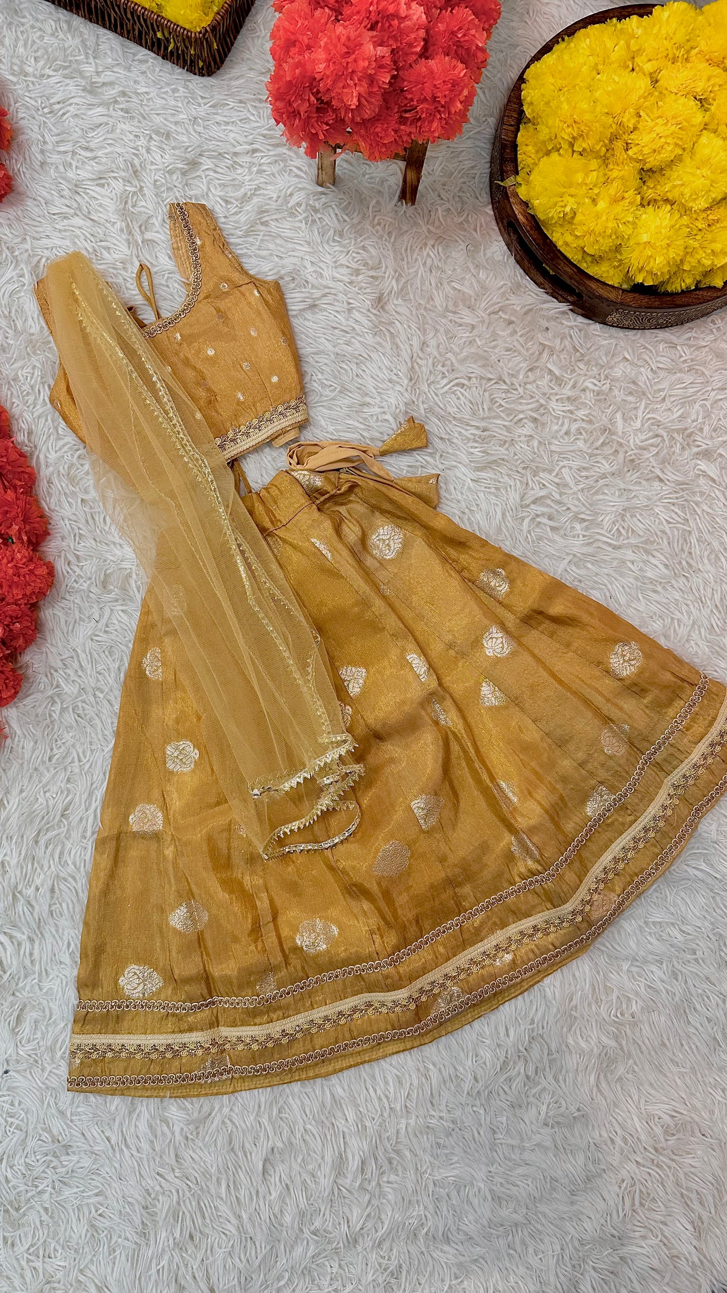 Gold banaras lehenga