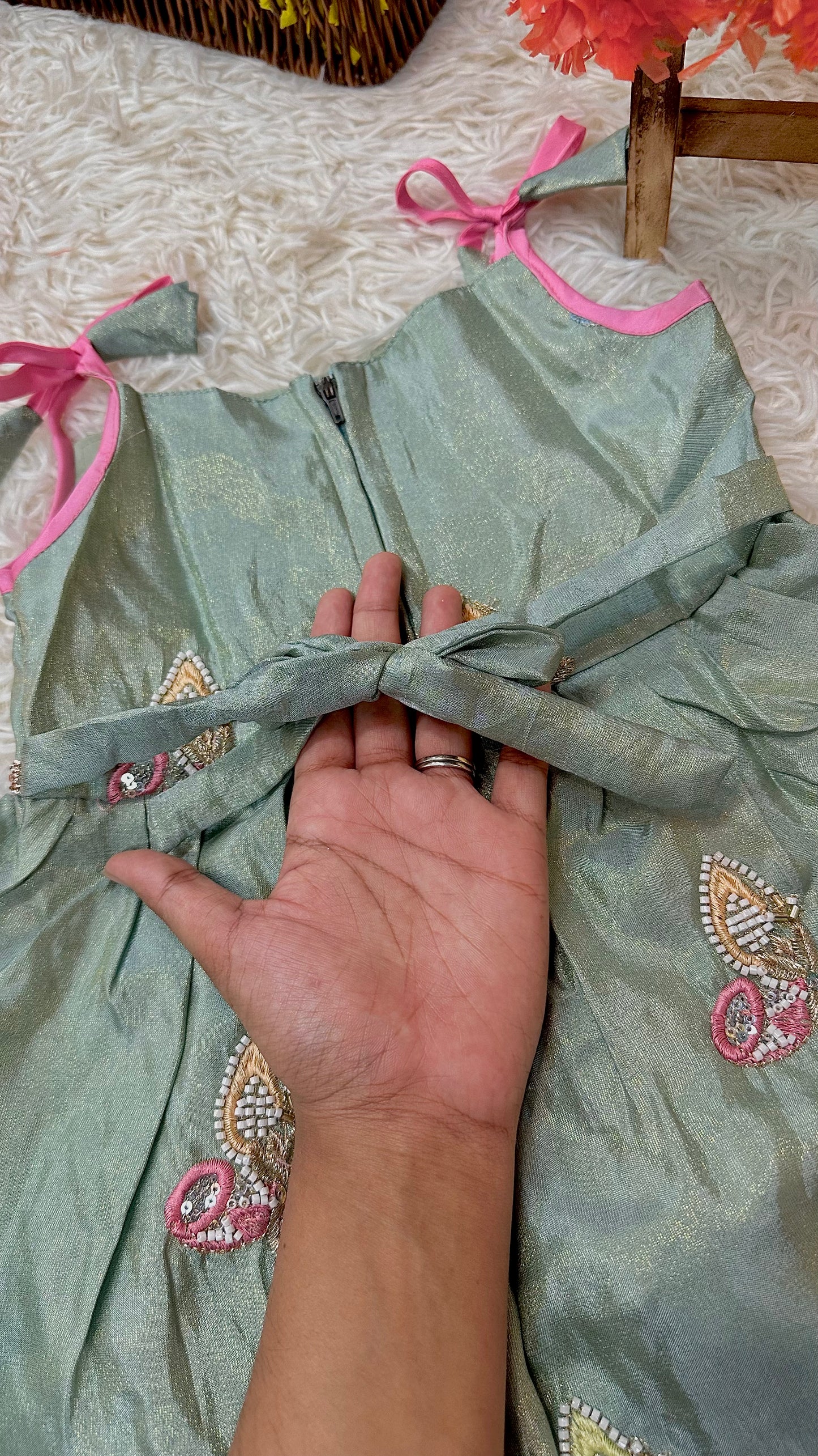 Mint green pastel dress