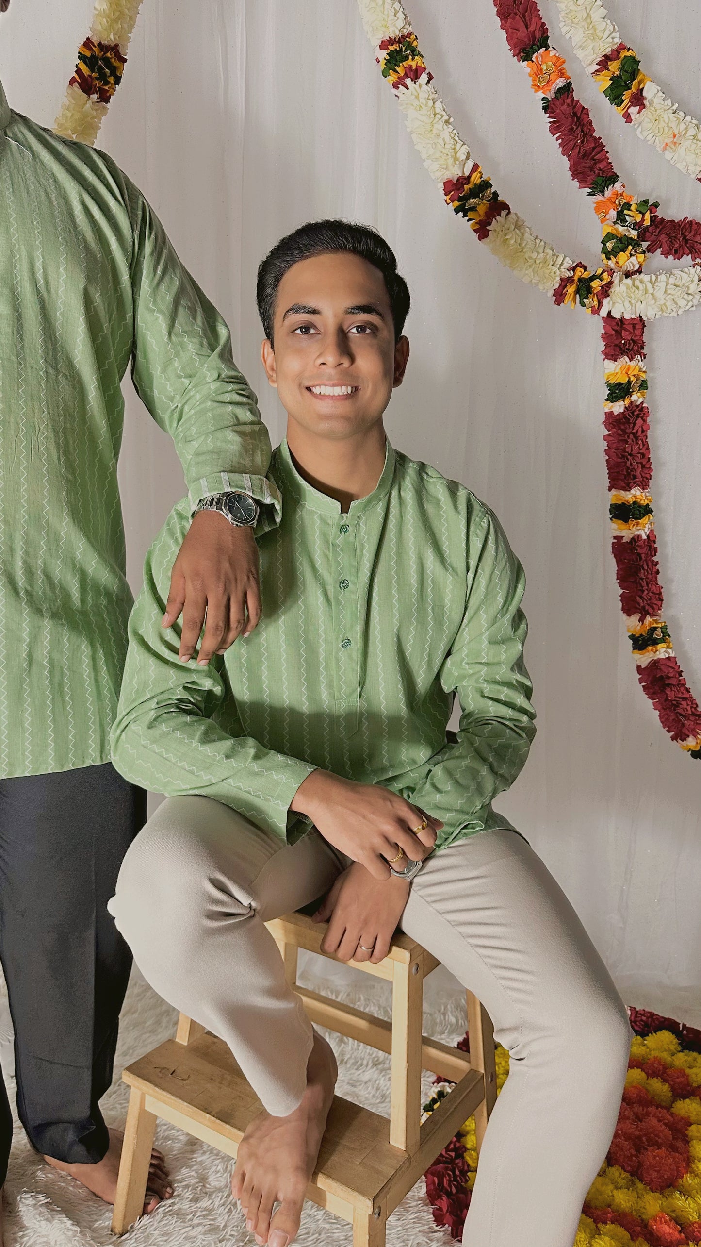 Mint green premium cotton kurta top