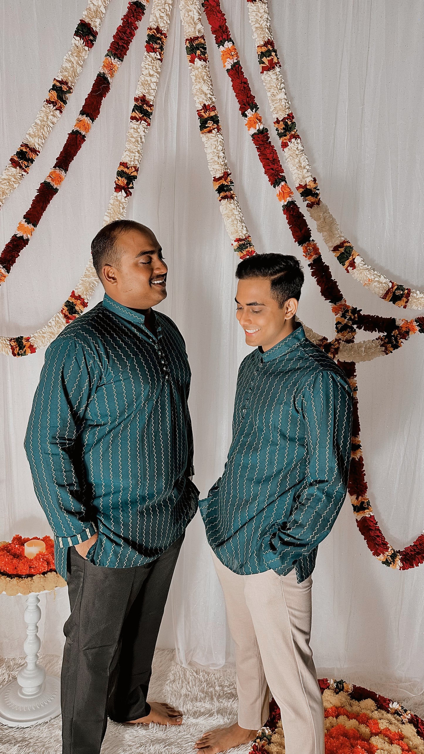 Oxford blue premium cotton kurta top