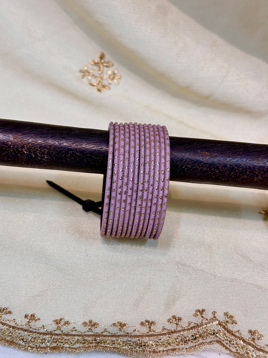 2.4 mauve purple shimmer bangles