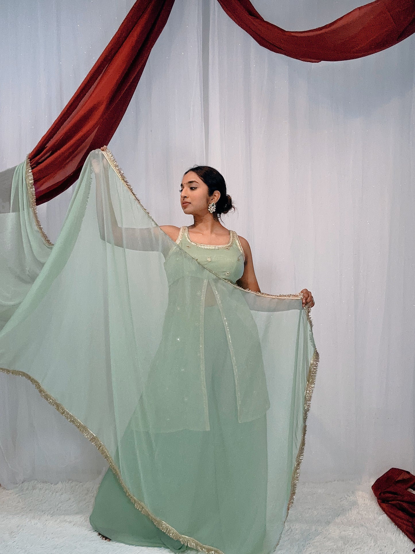 Slit georgette sherara