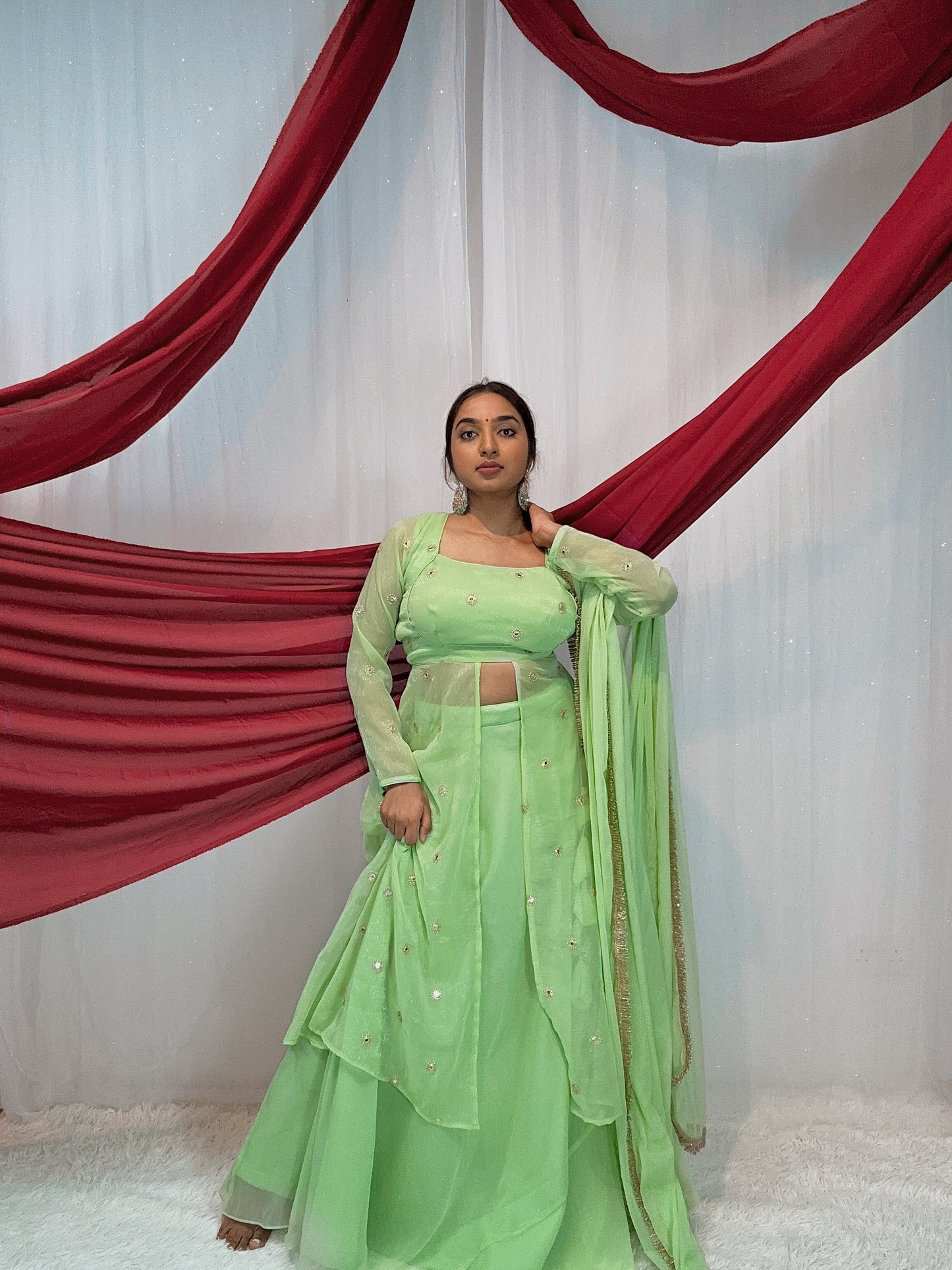 Slit georgette lehenga