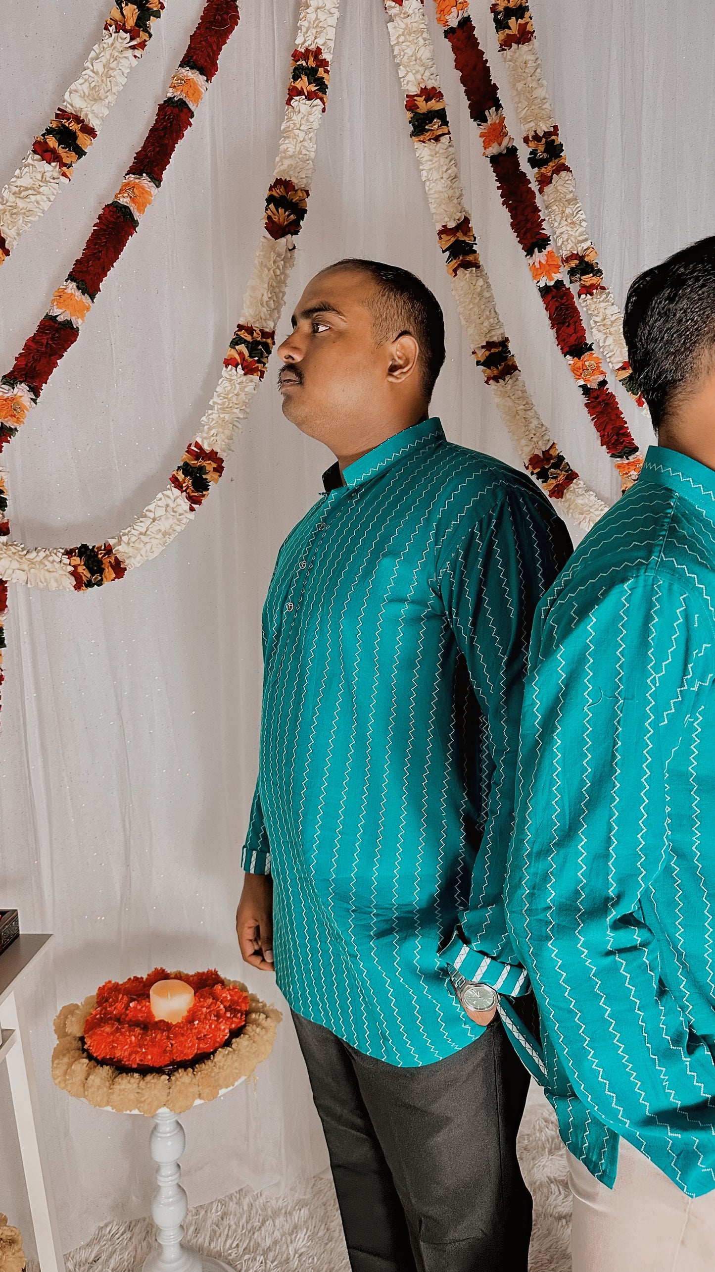 Turquoise premium cotton kurta top