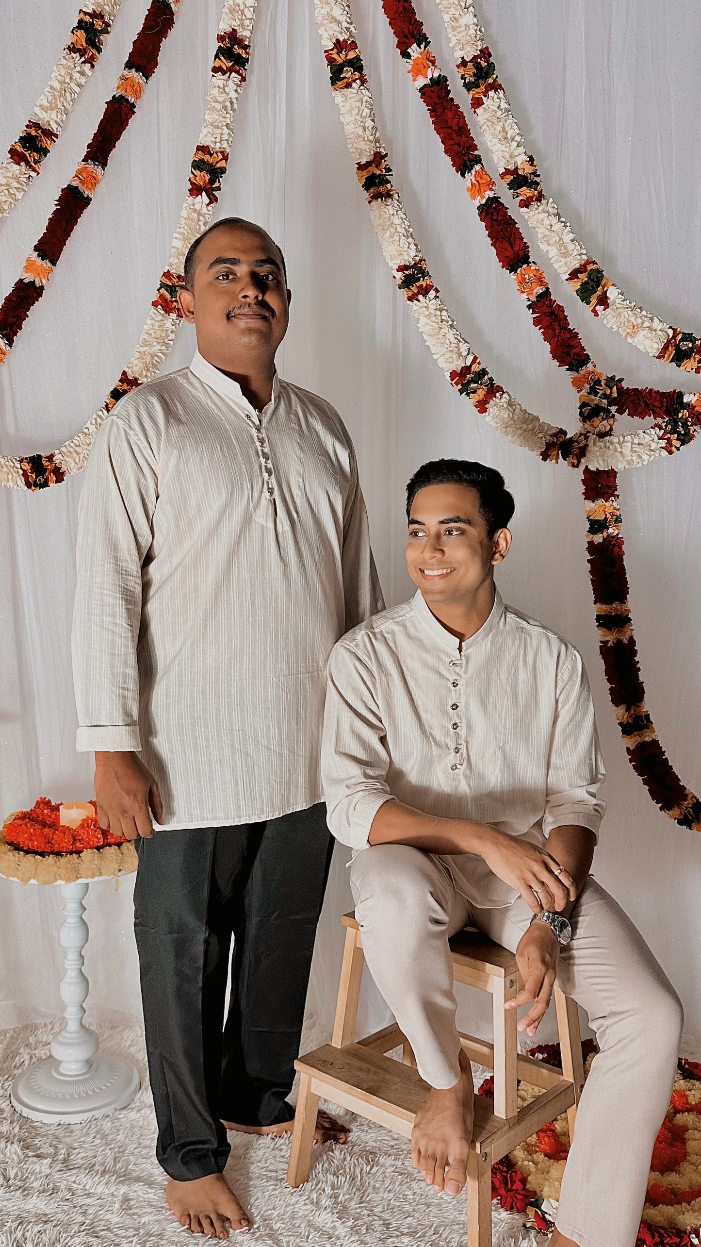 Off-white premium cotton kurta top