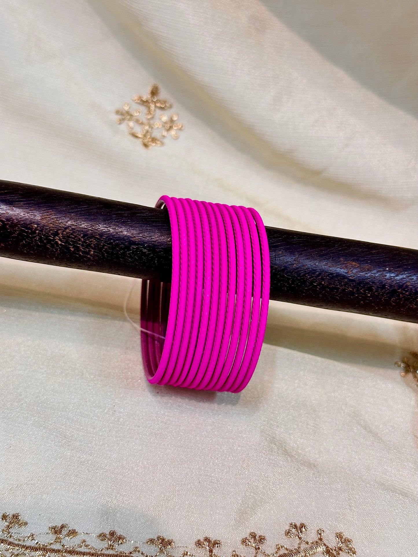 2.4 neon pink matte bangles