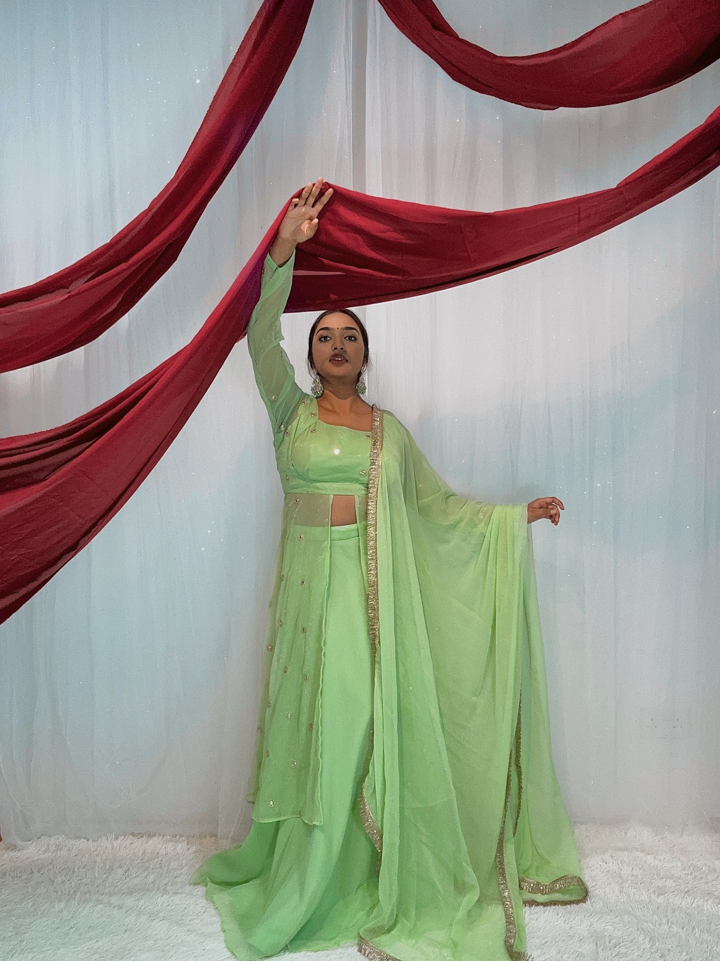 Slit georgette lehenga