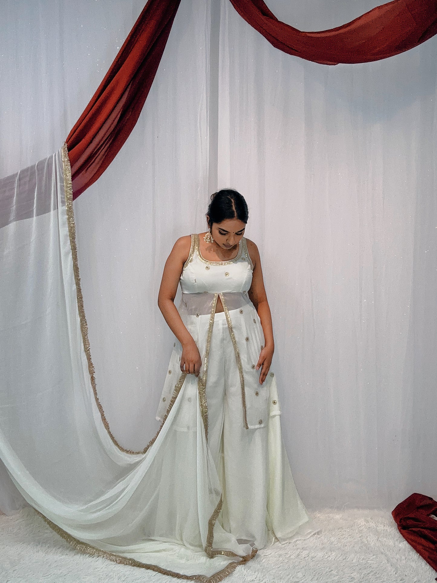 Slit georgette sherara