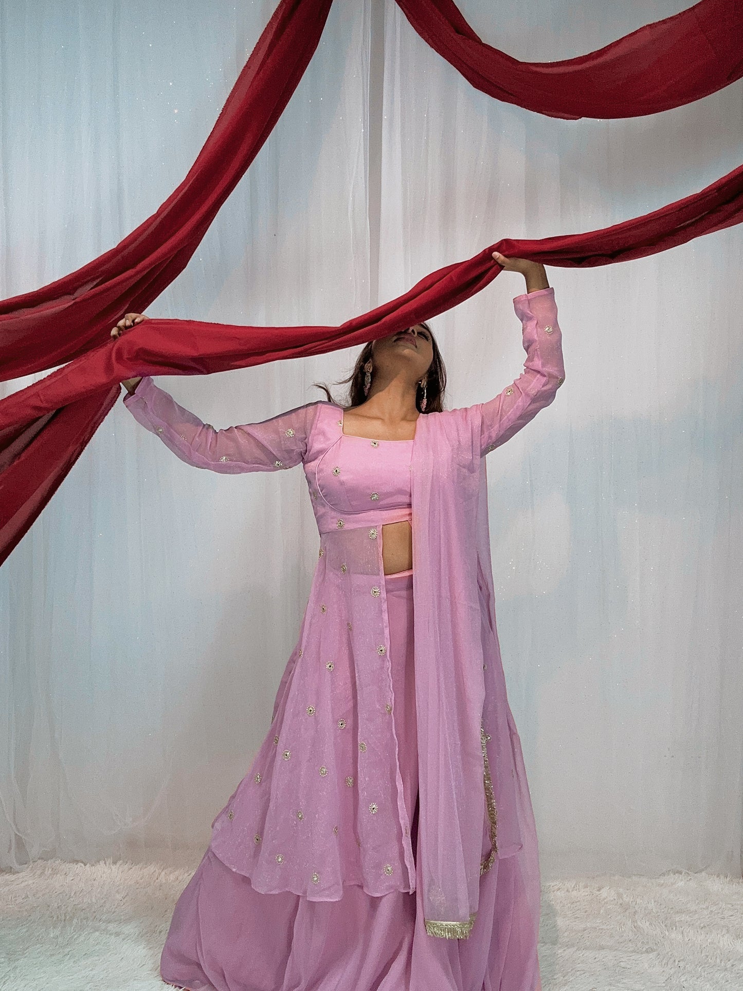 Slit georgette lehenga