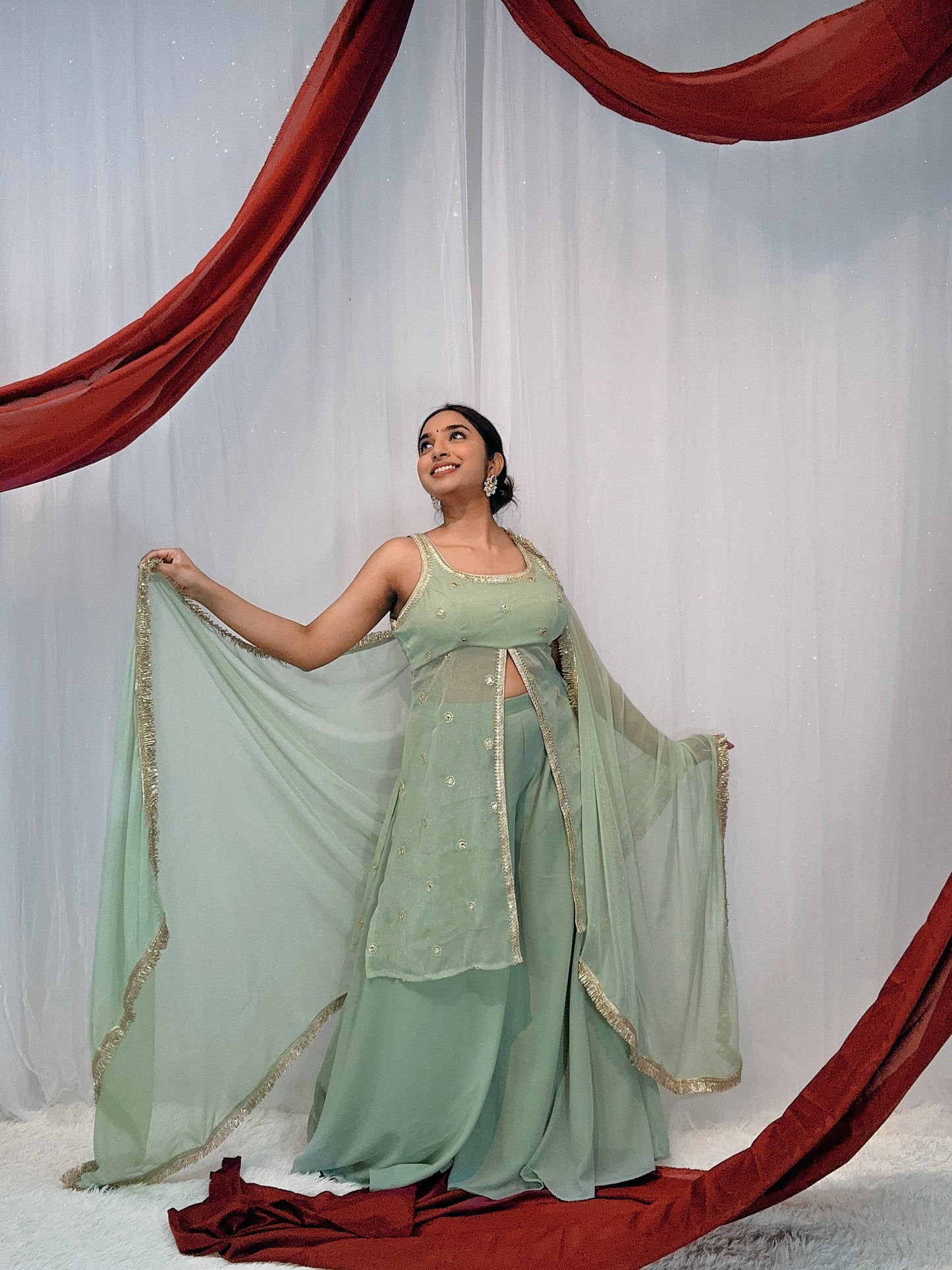 Slit georgette sherara