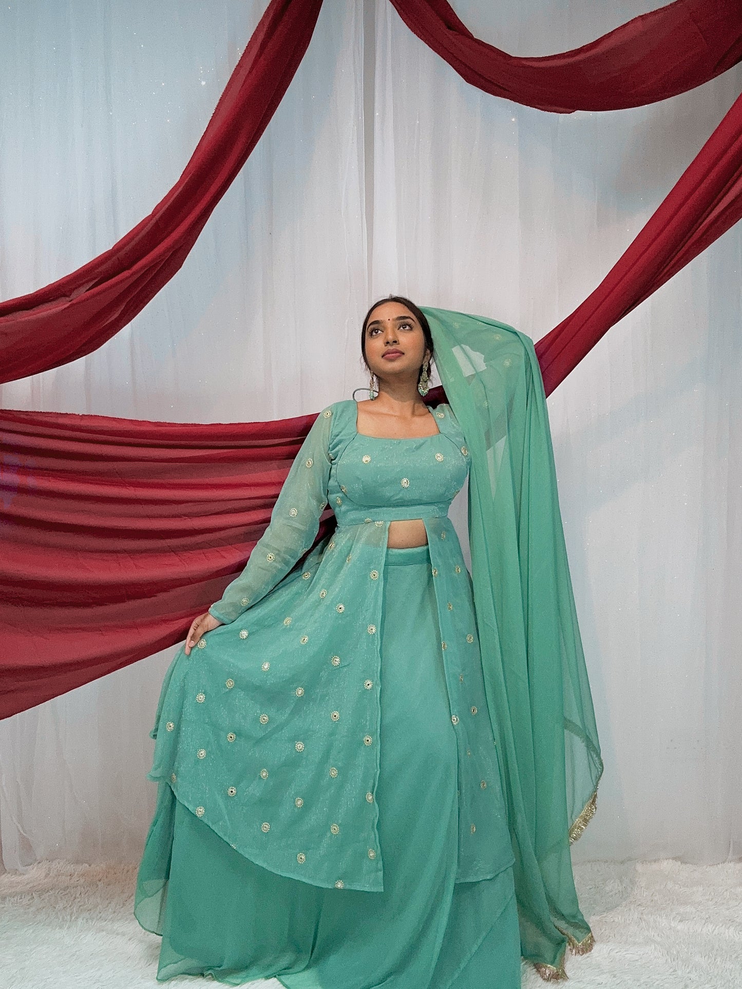 Slit georgette lehenga