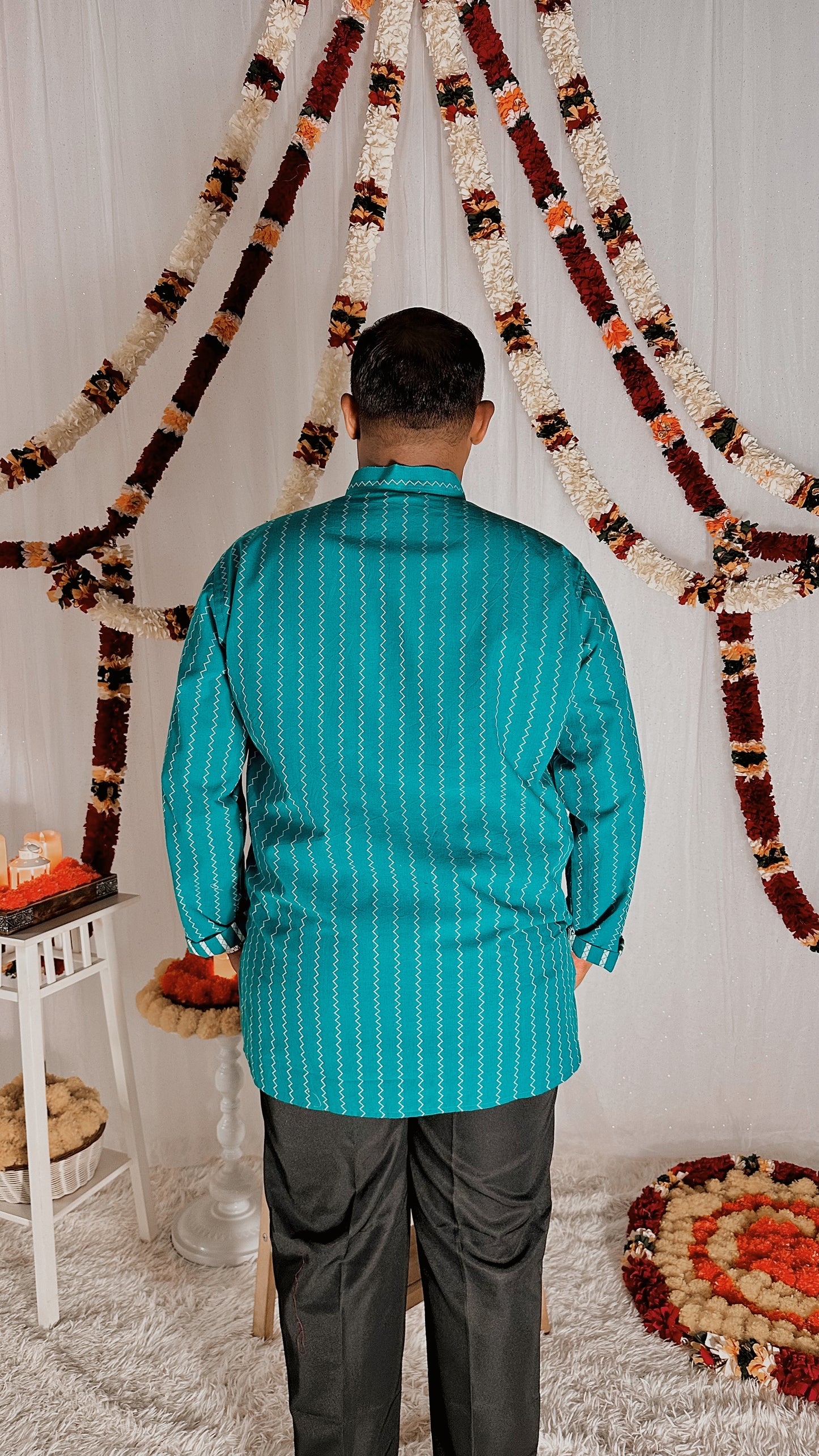 Turquoise premium cotton kurta top