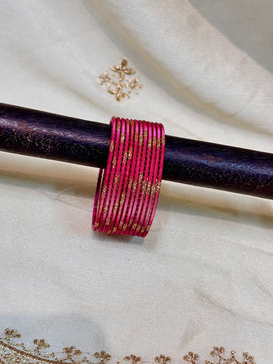 2.4 raspberry pink shimmer bangles