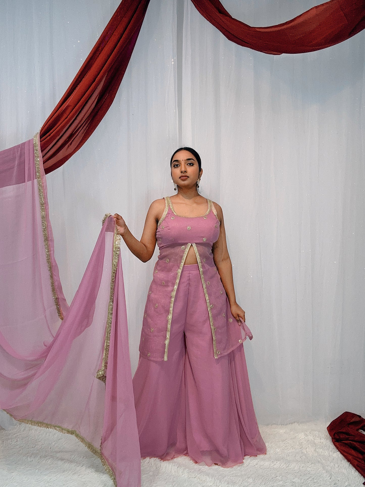 Slit georgette sherara