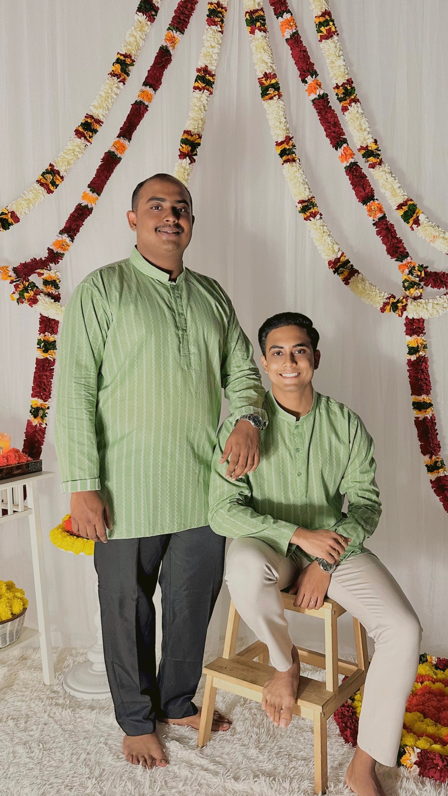 Mint green premium cotton kurta top